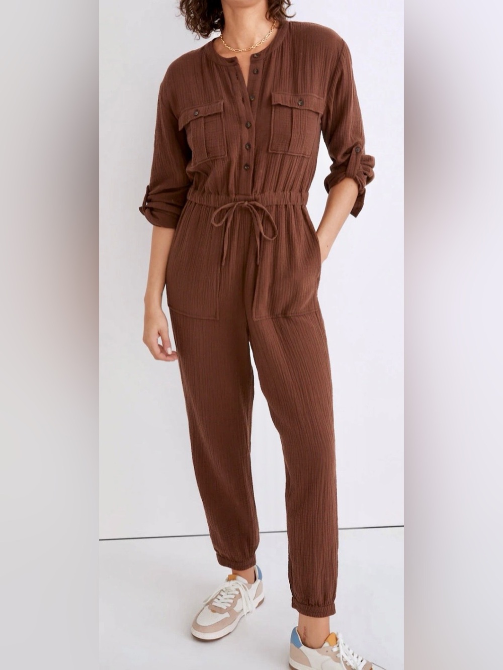 Madewell Lightspun Tapered-Leg Jumpsuit Women’s Size 10